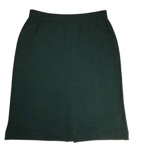 St. John Essentials Marie Gray Hunter Green Santana Knit Pencil Skirt Size 4 USA
